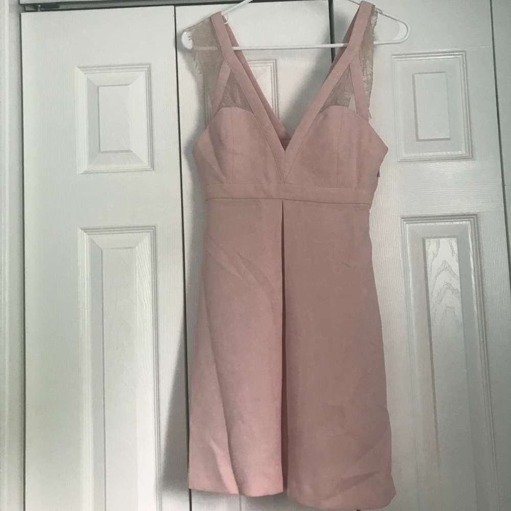BCBGeneration rose smoke mini dress w lace details